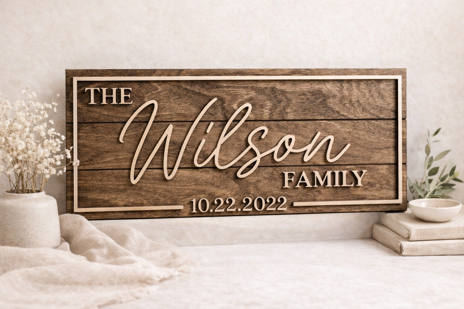 3D Family Name Sign