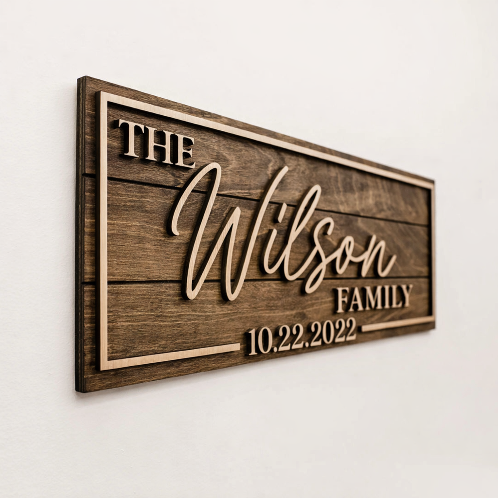 3D Family Name Sign