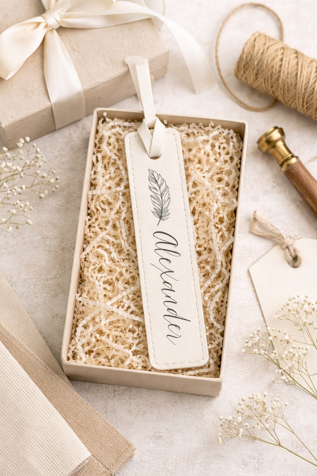 Personalized Leather Bookmark
