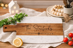 Personalized Marble & Acacia Serving Board