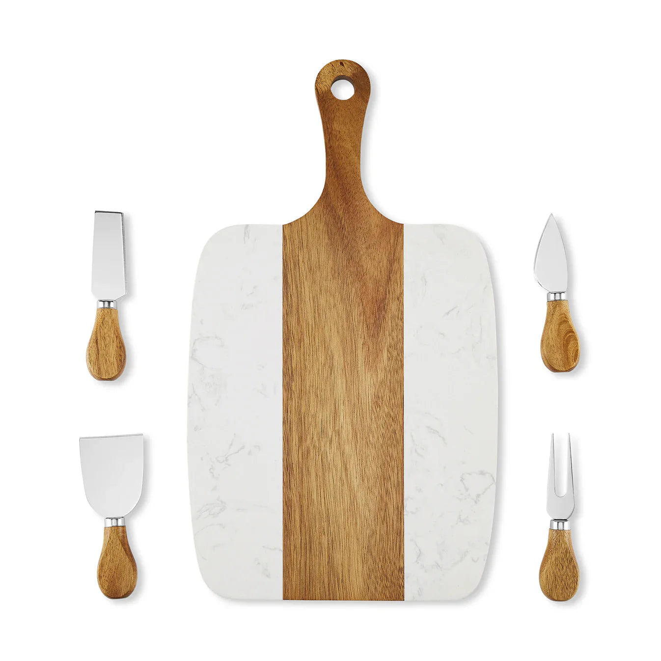 Marble & Acacia Cheese Board 5pc Set