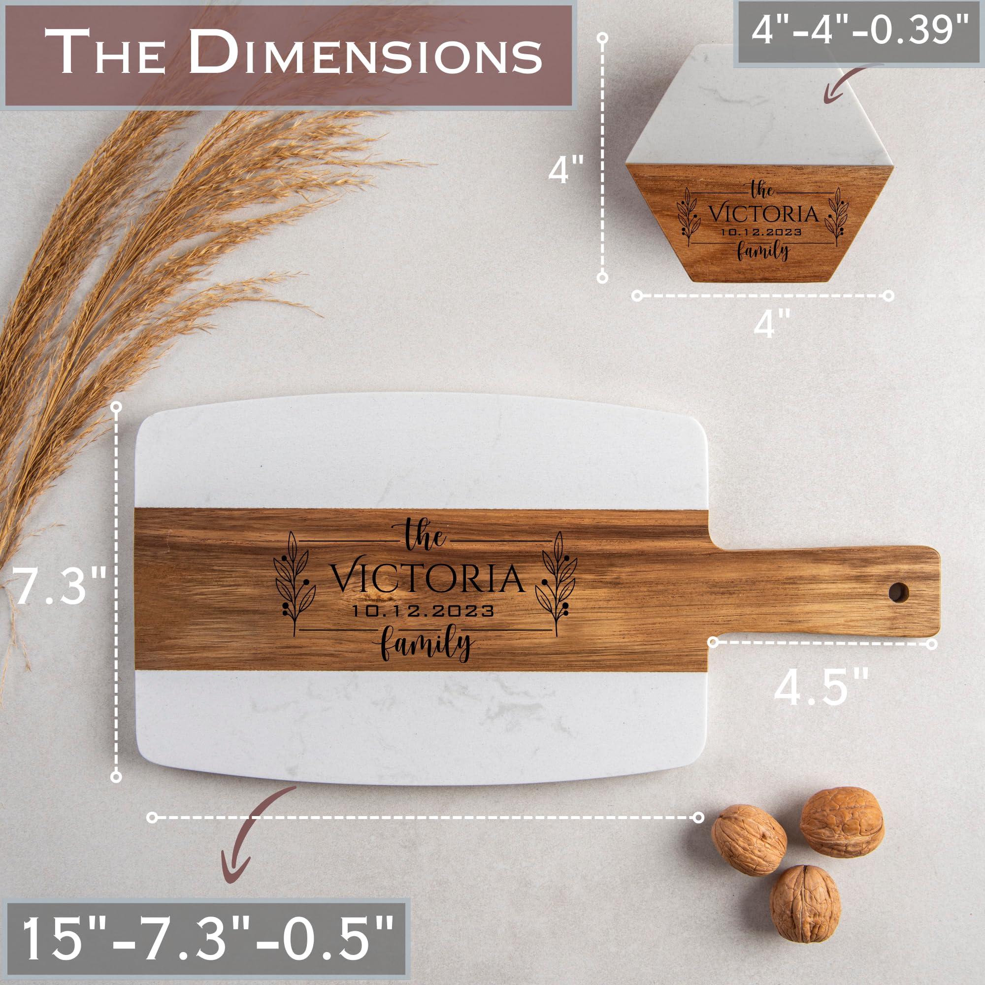 Marble & Acacia Cheese Board 5pc Set