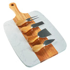 Marble & Acacia Cheese Board 5pc Set