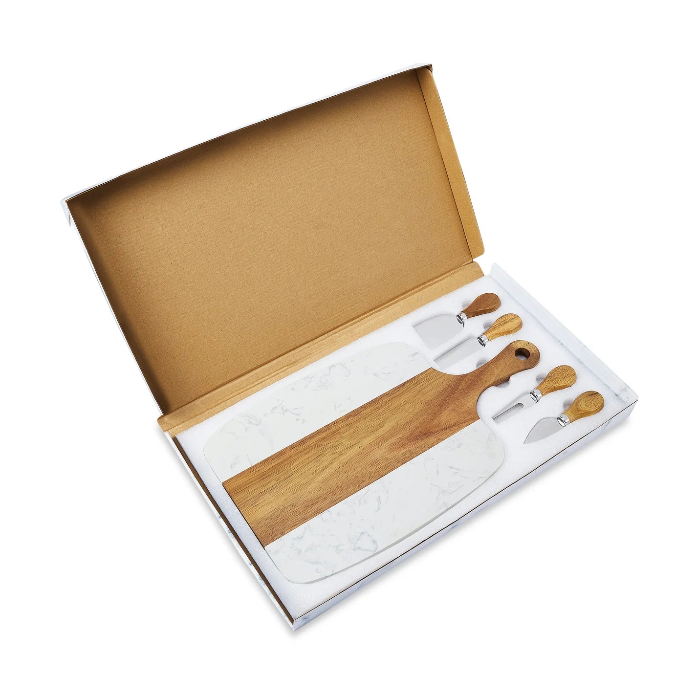 Marble & Acacia Cheese Board 5pc Set